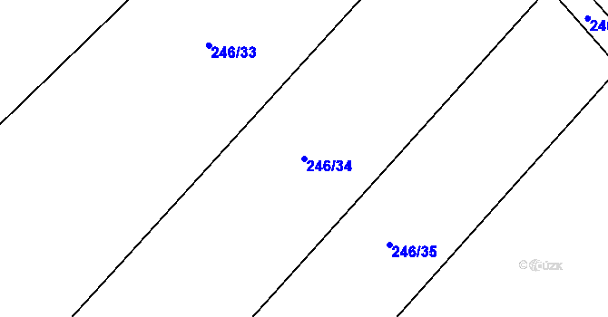 Parcela st. 246/34 v KÚ Záboří u Kel, Katastrální mapa