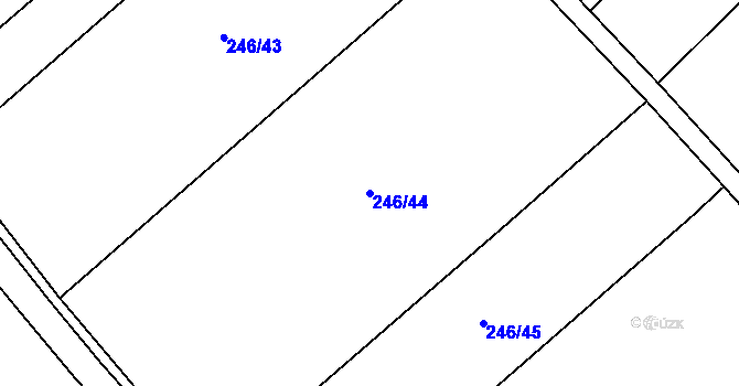 Parcela st. 246/44 v KÚ Záboří u Kel, Katastrální mapa