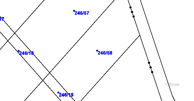 Parcela st. 246/58 v KÚ Záboří u Kel, Katastrální mapa