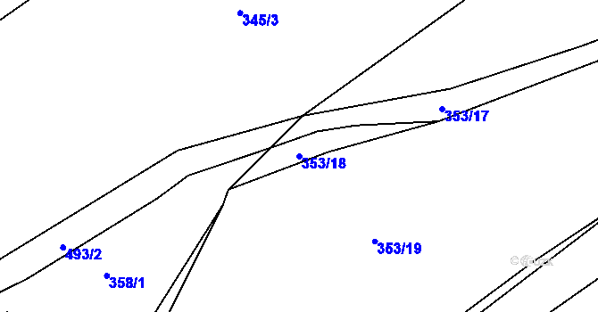 Parcela st. 353/18 v KÚ Záboří u Kel, Katastrální mapa