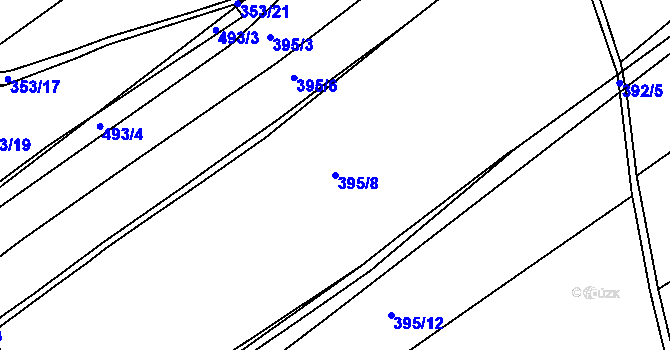Parcela st. 395/8 v KÚ Záboří u Kel, Katastrální mapa