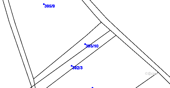 Parcela st. 395/10 v KÚ Záboří u Kel, Katastrální mapa