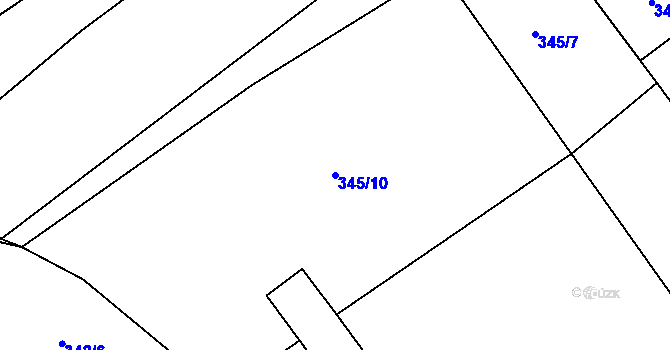 Parcela st. 345/10 v KÚ Záboří u Kel, Katastrální mapa