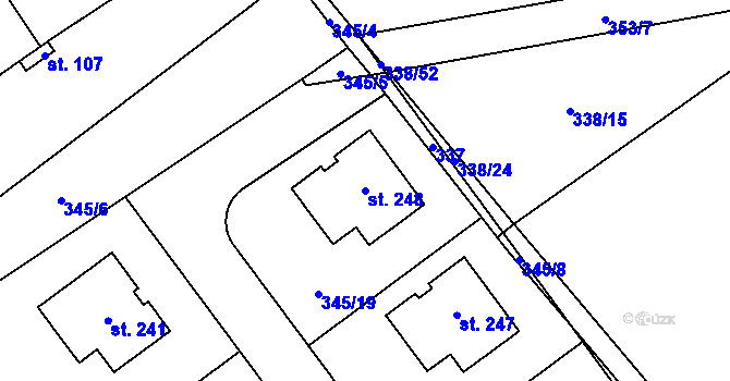 Parcela st. 248 v KÚ Záboří u Kel, Katastrální mapa