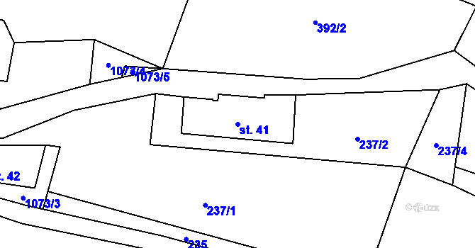 Parcela st. 41 v KÚ Knapovec, Katastrální mapa