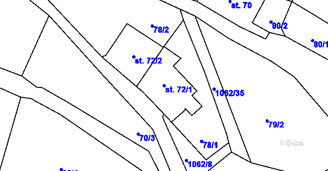 Parcela st. 72/1 v KÚ Knapovec, Katastrální mapa