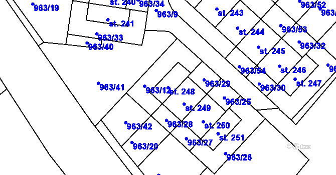 Parcela st. 248 v KÚ Knapovec, Katastrální mapa