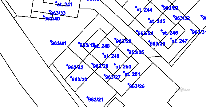 Parcela st. 249 v KÚ Knapovec, Katastrální mapa