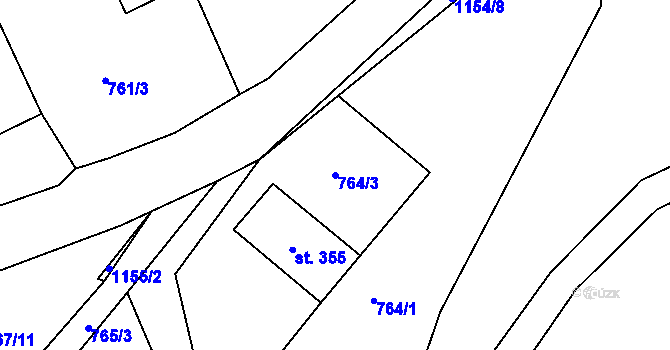 Parcela st. 764/3 v KÚ Knapovec, Katastrální mapa