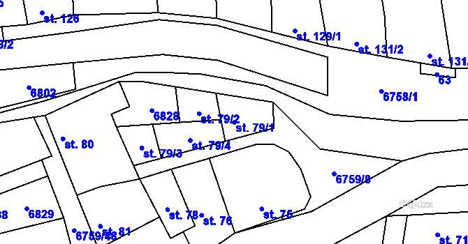 Parcela st. 79/1 v KÚ Kněždub, Katastrální mapa