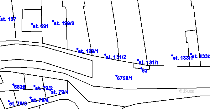 Parcela st. 131/2 v KÚ Kněždub, Katastrální mapa