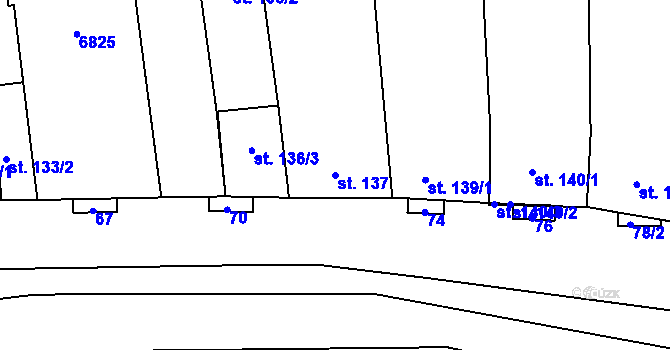 Parcela st. 137 v KÚ Kněždub, Katastrální mapa