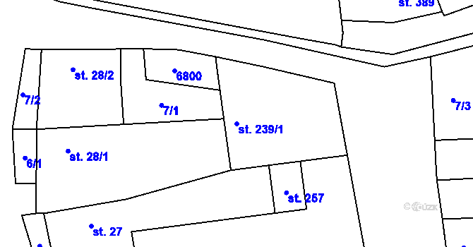 Parcela st. 239/1 v KÚ Kněždub, Katastrální mapa