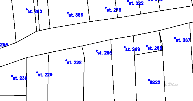 Parcela st. 266 v KÚ Kněždub, Katastrální mapa