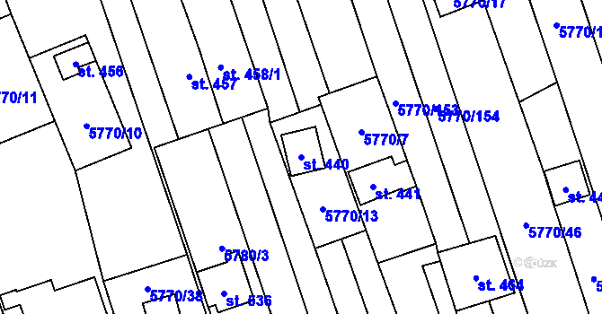 Parcela st. 440 v KÚ Kněždub, Katastrální mapa