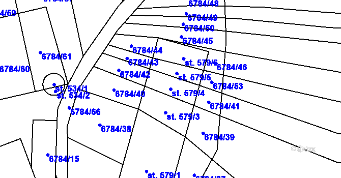 Parcela st. 579/4 v KÚ Kněždub, Katastrální mapa