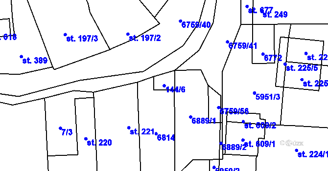 Parcela st. 144/6 v KÚ Kněždub, Katastrální mapa
