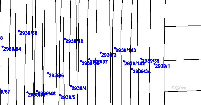 Parcela st. 2939/3 v KÚ Kněždub, Katastrální mapa