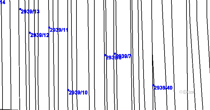 Parcela st. 2939/8 v KÚ Kněždub, Katastrální mapa