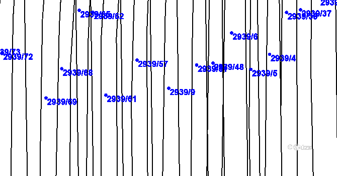 Parcela st. 2939/9 v KÚ Kněždub, Katastrální mapa