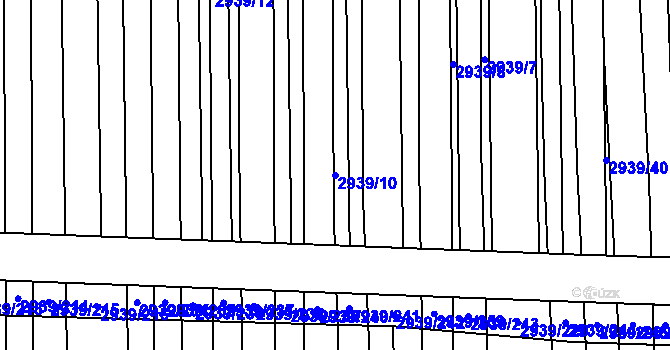Parcela st. 2939/10 v KÚ Kněždub, Katastrální mapa