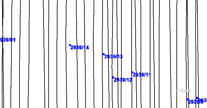 Parcela st. 2939/13 v KÚ Kněždub, Katastrální mapa
