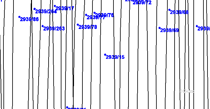 Parcela st. 2939/15 v KÚ Kněždub, Katastrální mapa
