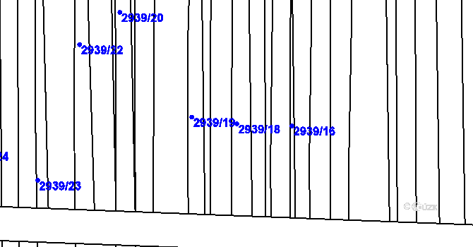 Parcela st. 2939/18 v KÚ Kněždub, Katastrální mapa