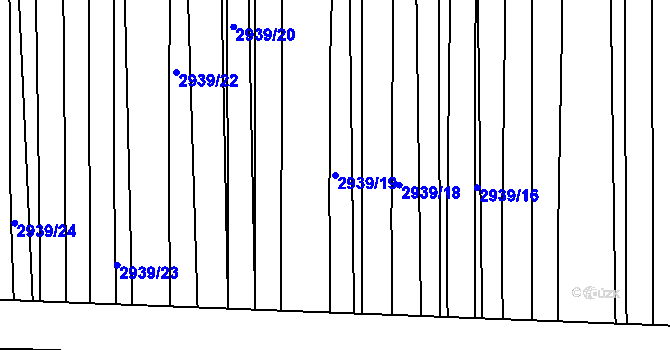 Parcela st. 2939/19 v KÚ Kněždub, Katastrální mapa