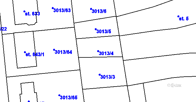 Parcela st. 3013/4 v KÚ Kněždub, Katastrální mapa