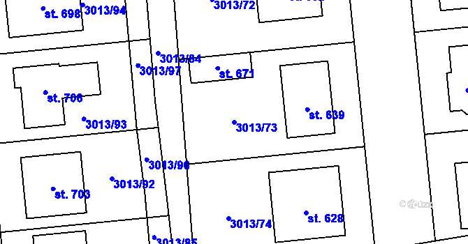 Parcela st. 3013/73 v KÚ Kněždub, Katastrální mapa