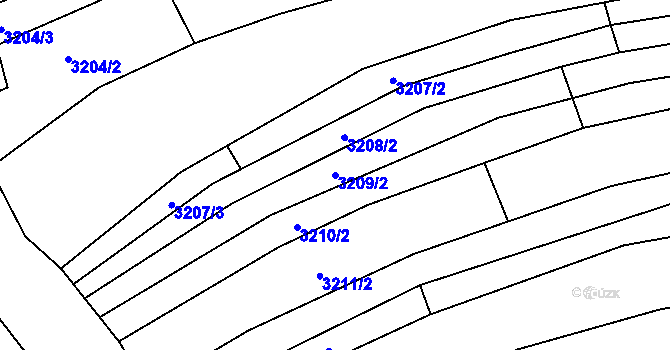 Parcela st. 3209/2 v KÚ Kněždub, Katastrální mapa
