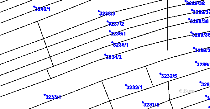 Parcela st. 3234/2 v KÚ Kněždub, Katastrální mapa