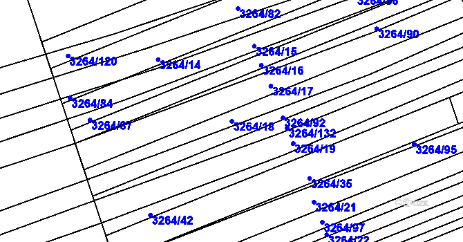 Parcela st. 3264/18 v KÚ Kněždub, Katastrální mapa