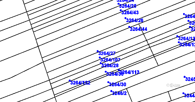 Parcela st. 3264/27 v KÚ Kněždub, Katastrální mapa