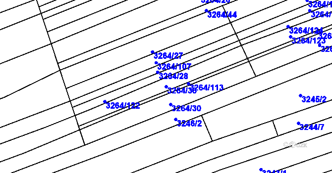 Parcela st. 3264/36 v KÚ Kněždub, Katastrální mapa