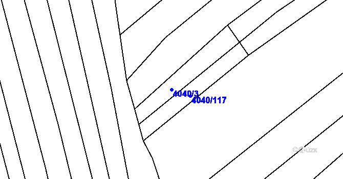 Parcela st. 4040/3 v KÚ Kněždub, Katastrální mapa