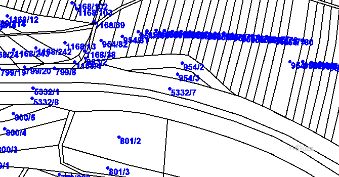 Parcela st. 5332/7 v KÚ Kněždub, Katastrální mapa