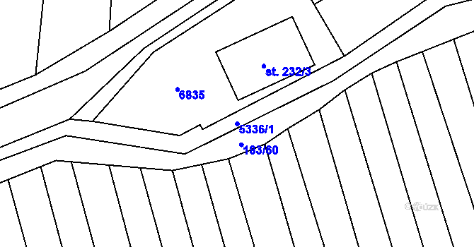 Parcela st. 5336/1 v KÚ Kněždub, Katastrální mapa