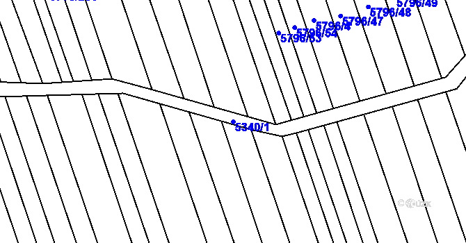 Parcela st. 5340/1 v KÚ Kněždub, Katastrální mapa