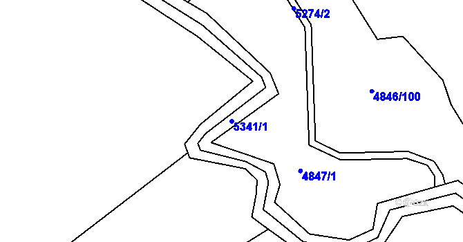 Parcela st. 5341/1 v KÚ Kněždub, Katastrální mapa