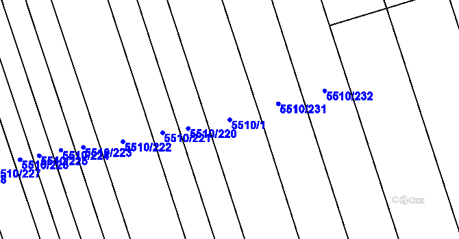 Parcela st. 5510/1 v KÚ Kněždub, Katastrální mapa