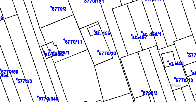Parcela st. 5770/10 v KÚ Kněždub, Katastrální mapa