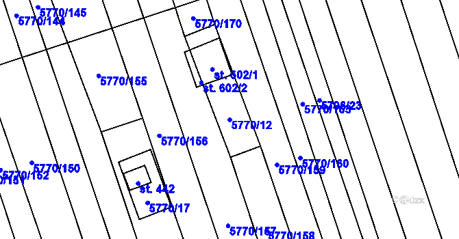 Parcela st. 5770/12 v KÚ Kněždub, Katastrální mapa