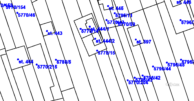 Parcela st. 5770/15 v KÚ Kněždub, Katastrální mapa