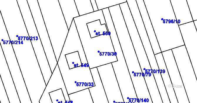 Parcela st. 5770/30 v KÚ Kněždub, Katastrální mapa
