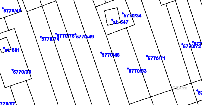 Parcela st. 5770/48 v KÚ Kněždub, Katastrální mapa