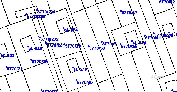 Parcela st. 5770/50 v KÚ Kněždub, Katastrální mapa