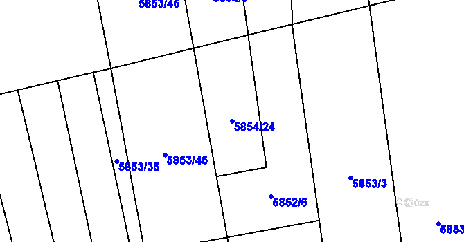 Parcela st. 5854/24 v KÚ Kněždub, Katastrální mapa