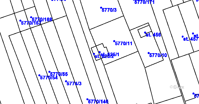 Parcela st. 625/1 v KÚ Kněždub, Katastrální mapa